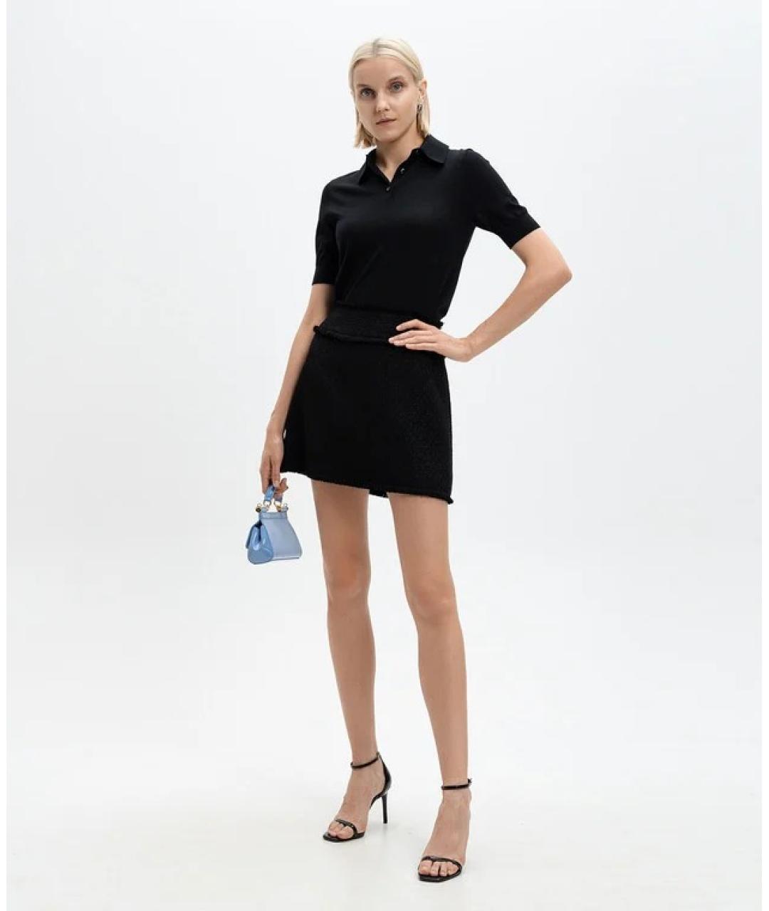 DOLCE&GABBANA Черная шерстяная футболка, фото 2