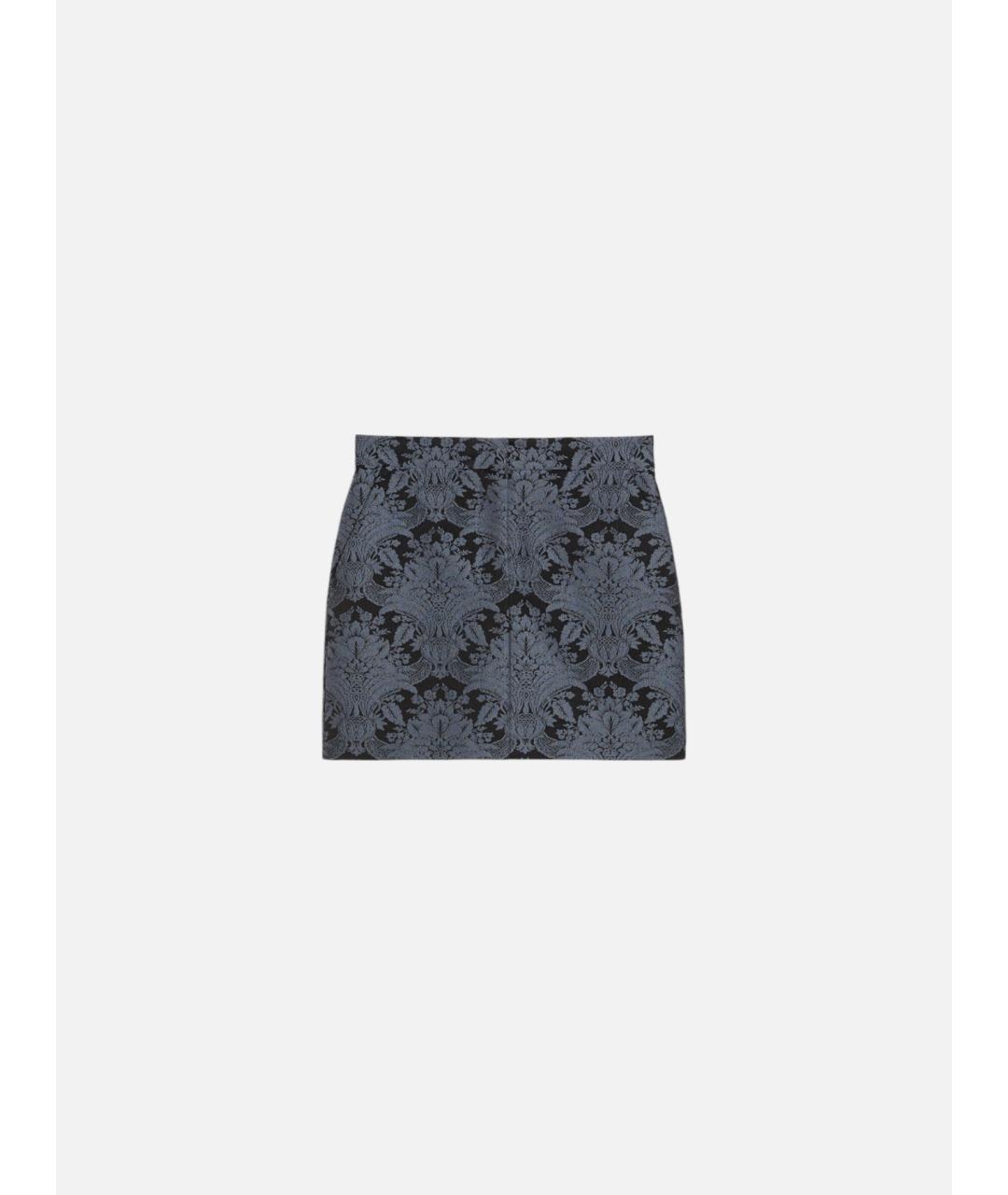 MAX MARA Антрацитовая шерстяная юбка мини, фото 5