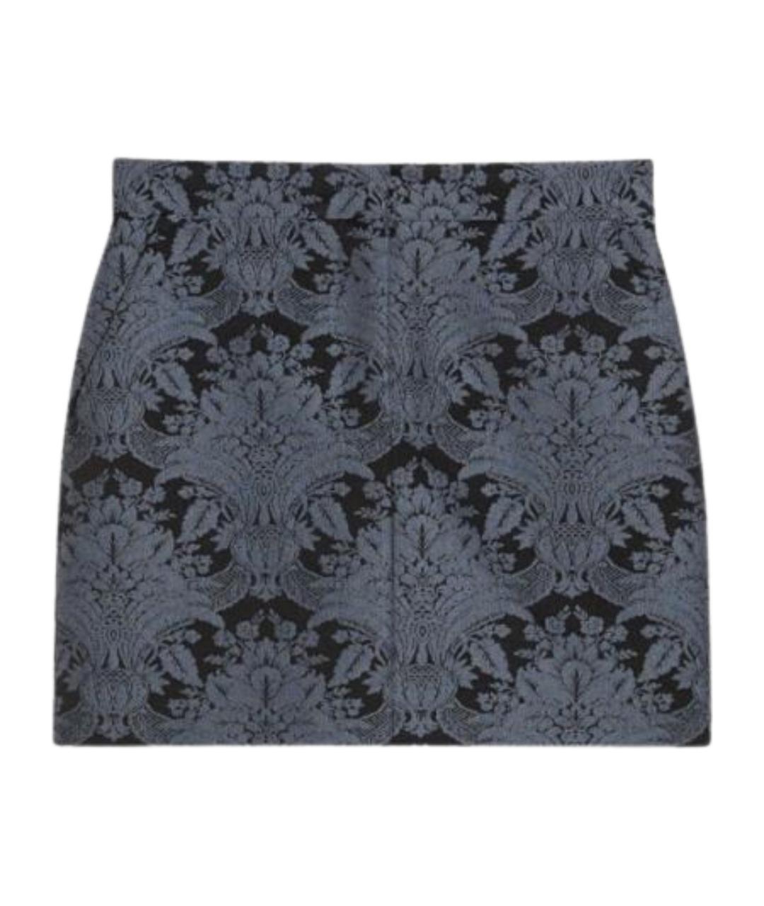 MAX MARA Антрацитовая шерстяная юбка мини, фото 1