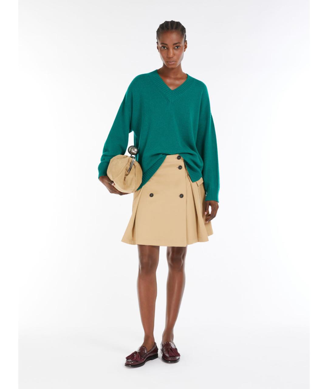 WEEKEND MAX MARA Зеленый шерстяной джемпер / свитер, фото 2