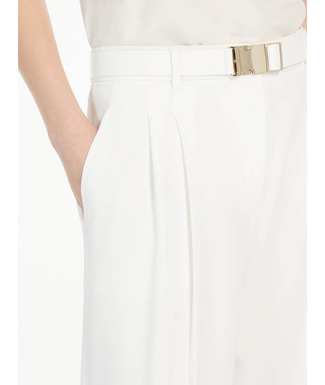 MAX MARA STUDIO Белые брюки широкие, фото 5