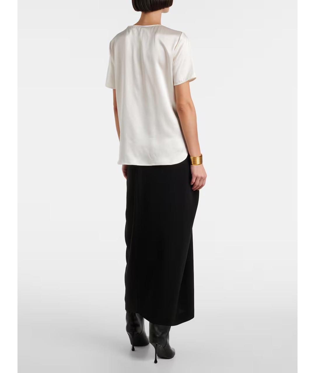 MAX MARA Белая шелковая футболка, фото 4