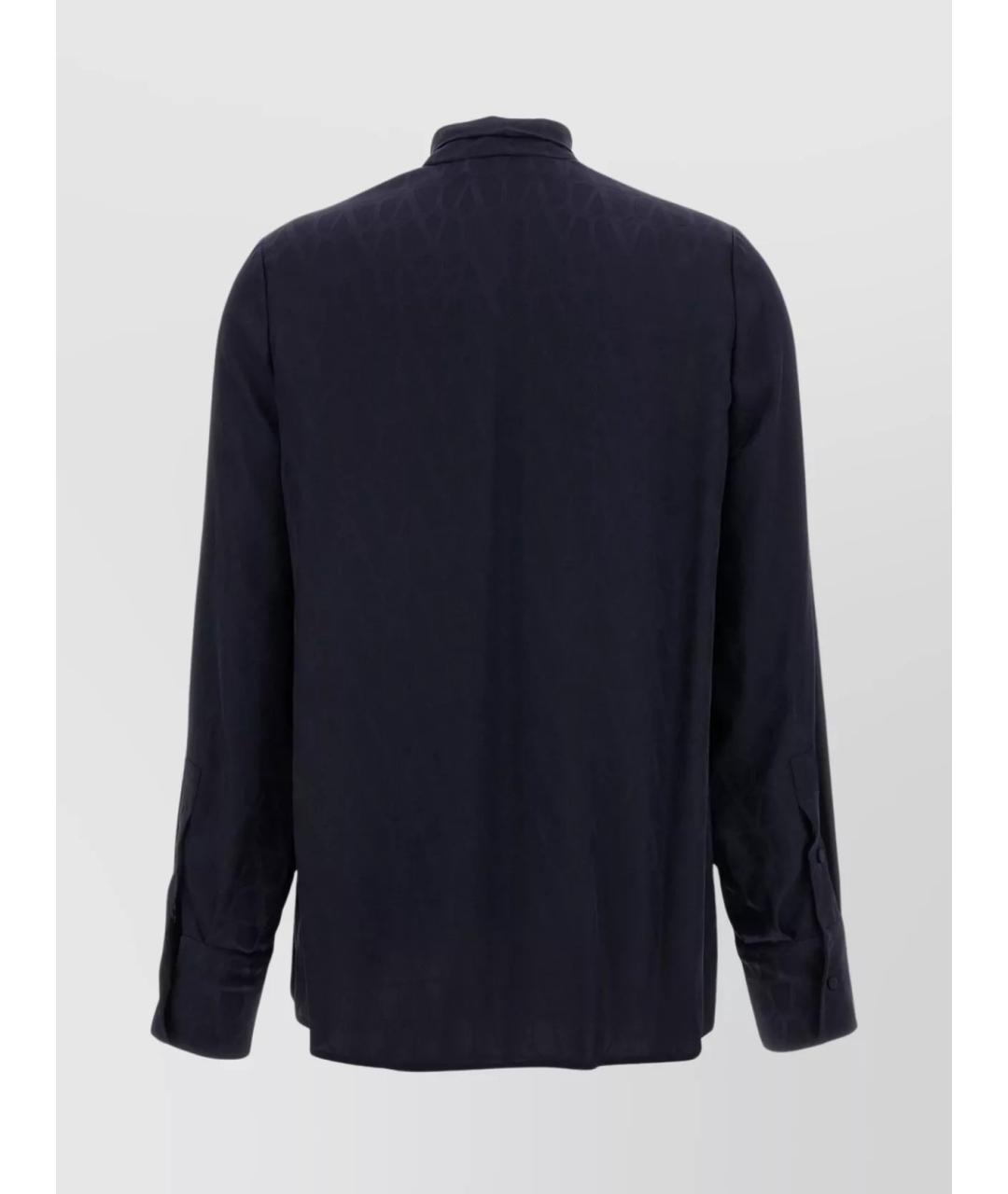 VALENTINO Темно-синяя шелковая рубашка, фото 2