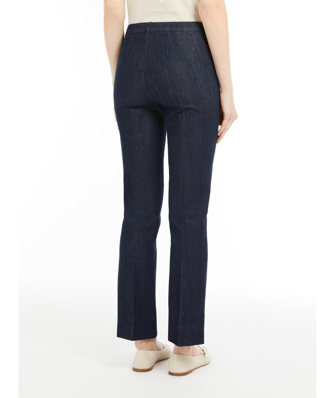 'S MAX MARA Темно-синие хлопковые прямые джинсы, фото 4