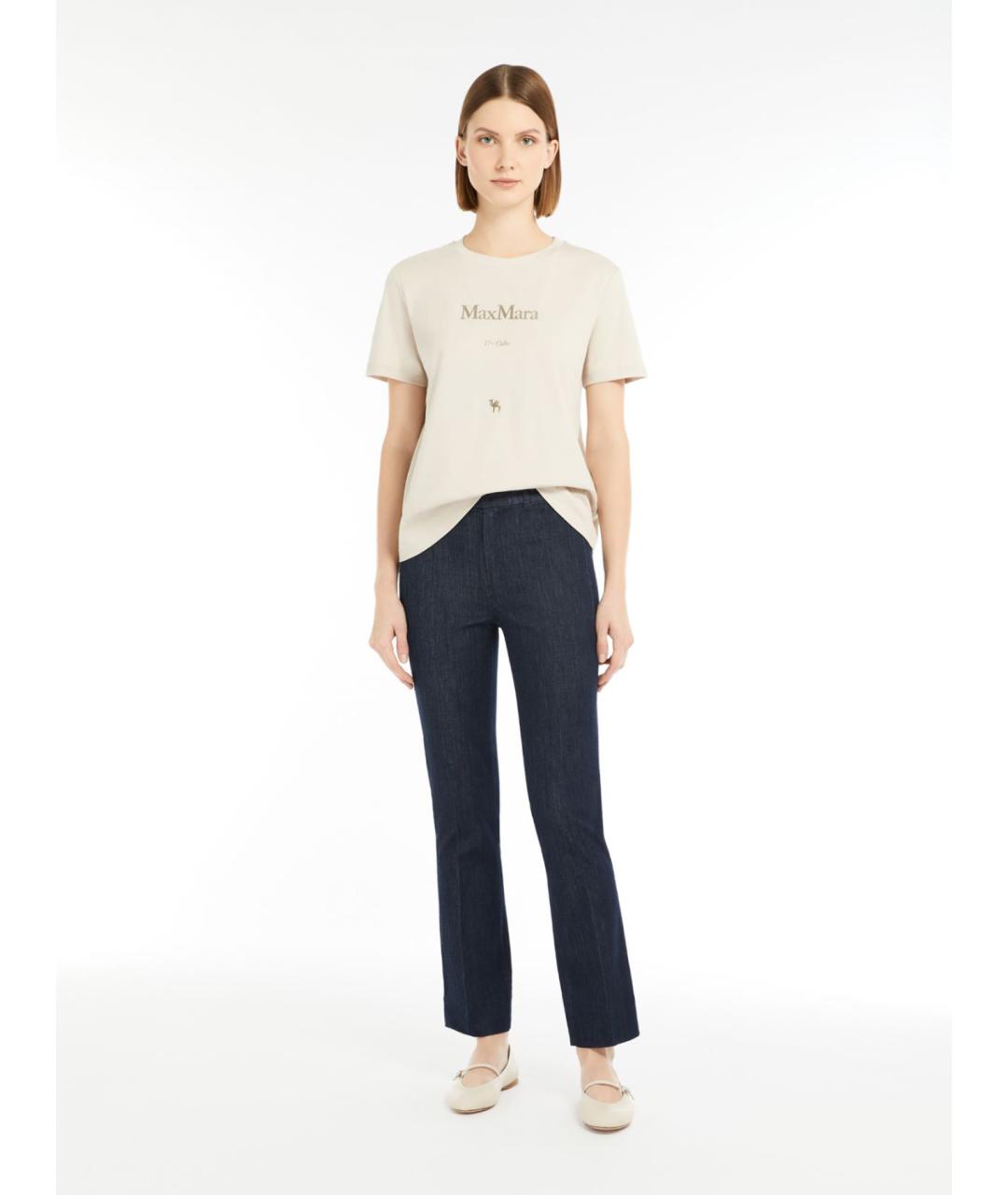 'S MAX MARA Темно-синие хлопковые прямые джинсы, фото 2