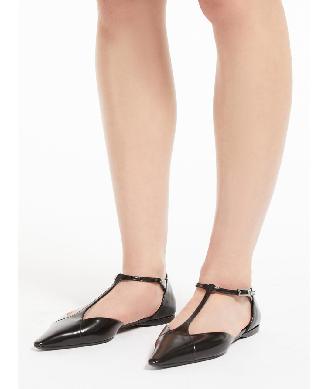 MAX MARA Черные кожаные босоножки, фото 5