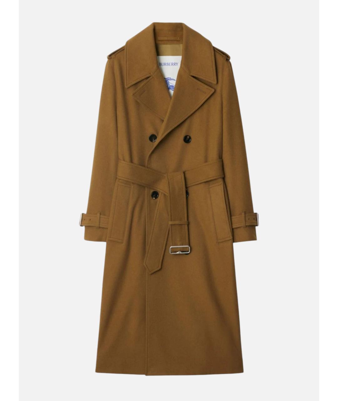 BURBERRY Коричневое шерстяное пальто, фото 5