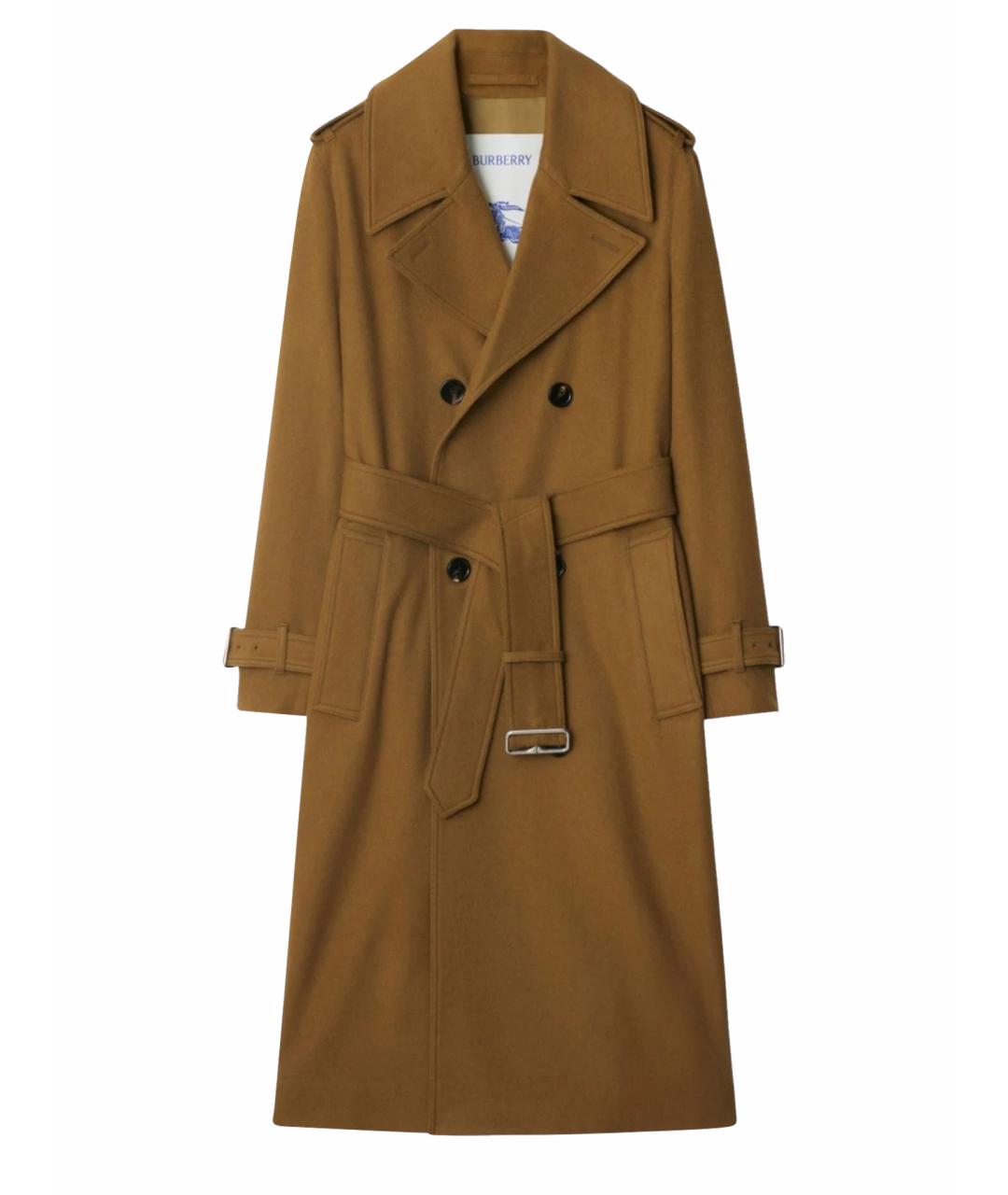 BURBERRY Коричневое шерстяное пальто, фото 1