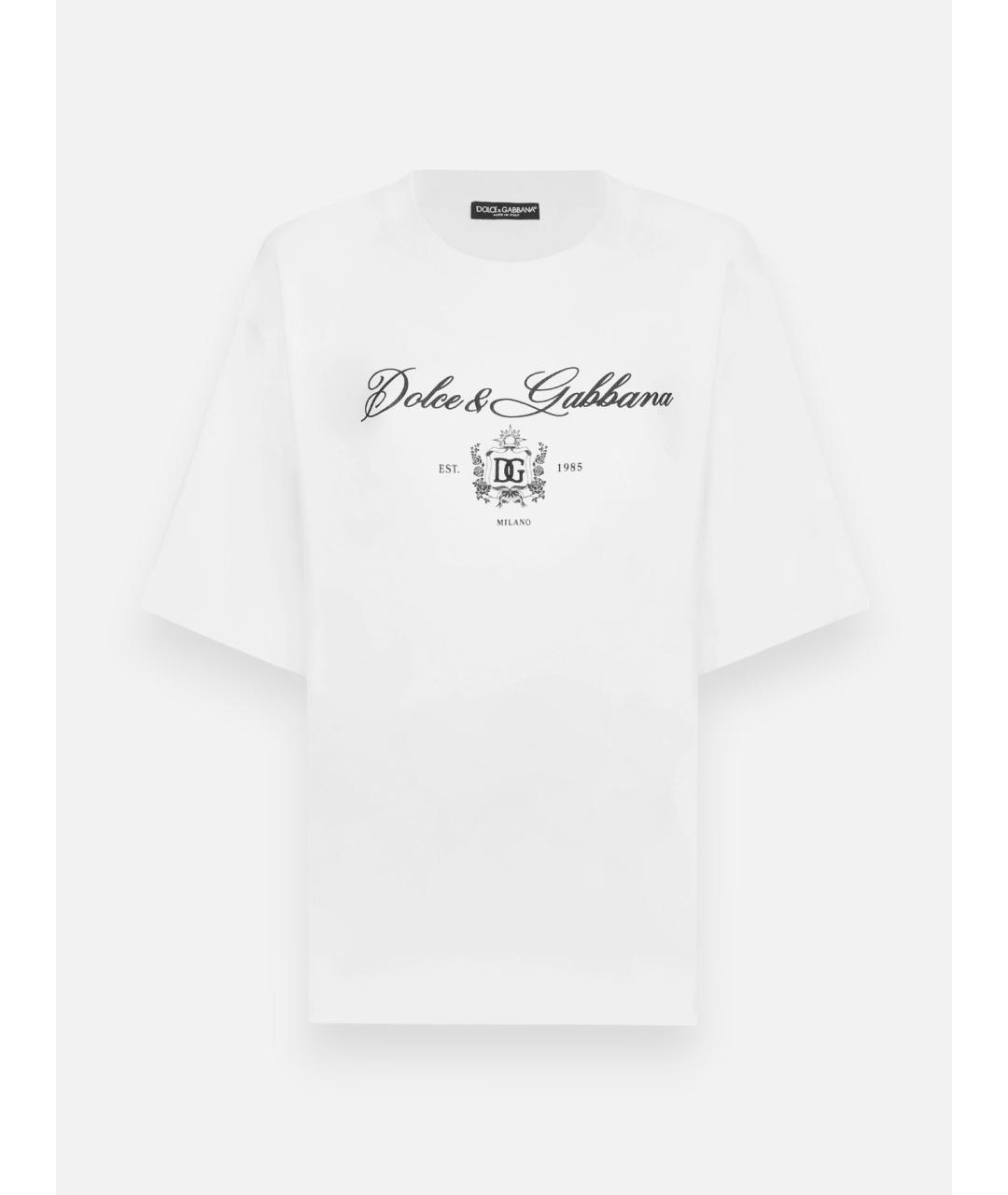 DOLCE&GABBANA Белая хлопковая футболка, фото 5