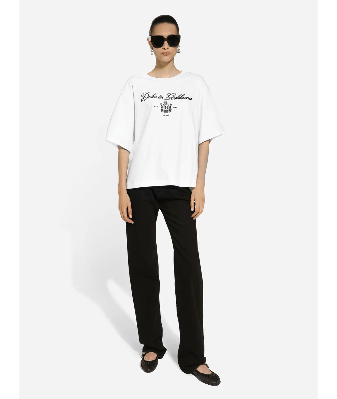 DOLCE&GABBANA Белая хлопковая футболка, фото 2