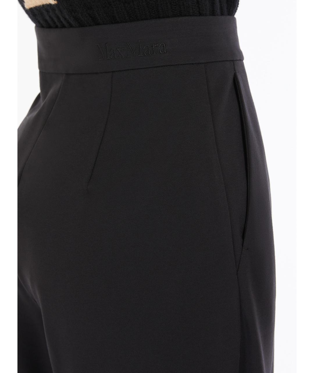 MAX MARA Черные вискозные брюки широкие, фото 4