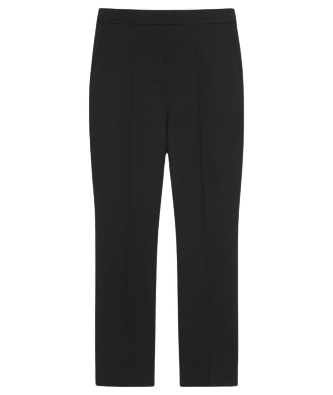 MAX MARA Черные шерстяные прямые брюки, фото 1