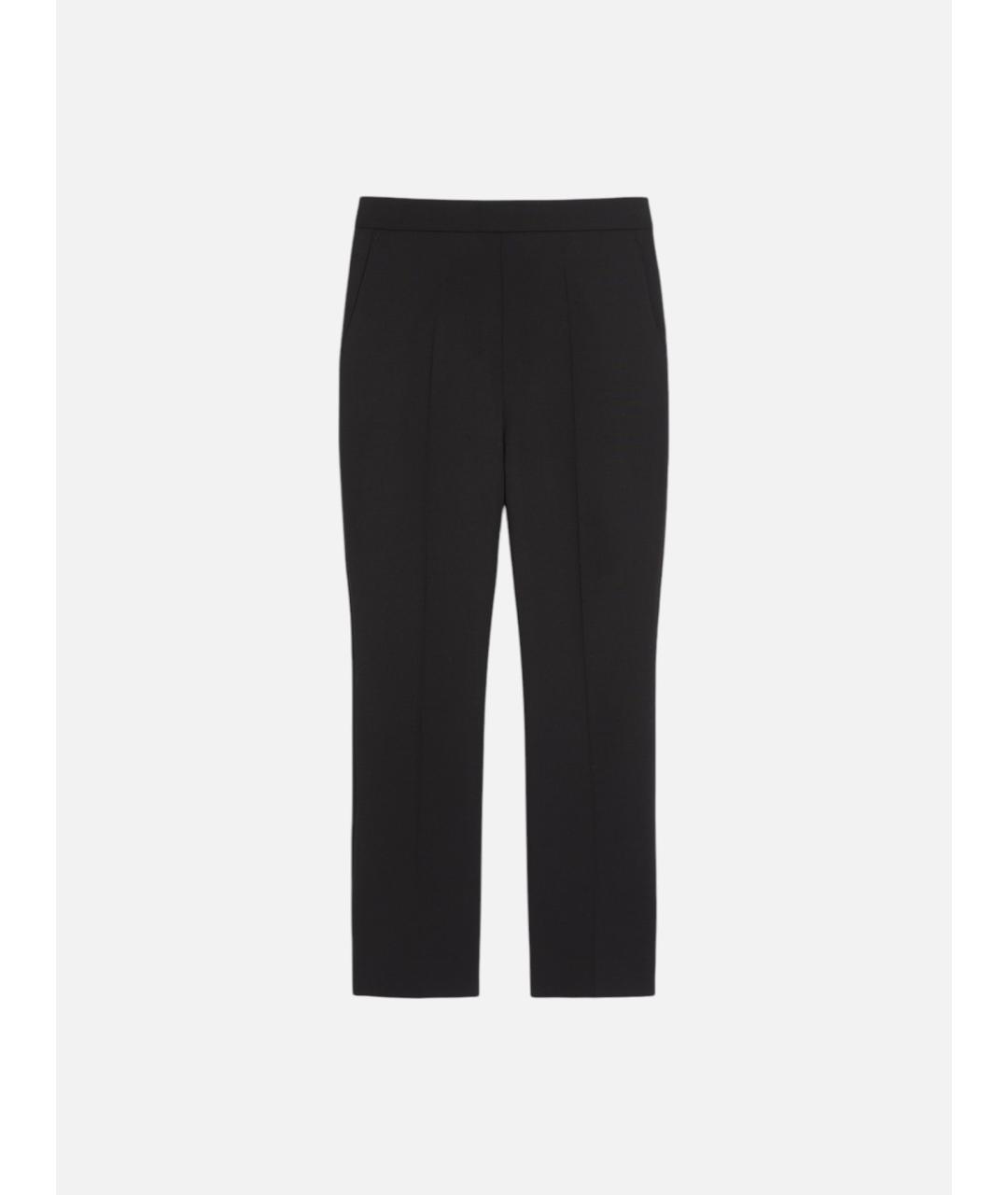 MAX MARA Черные шерстяные прямые брюки, фото 6