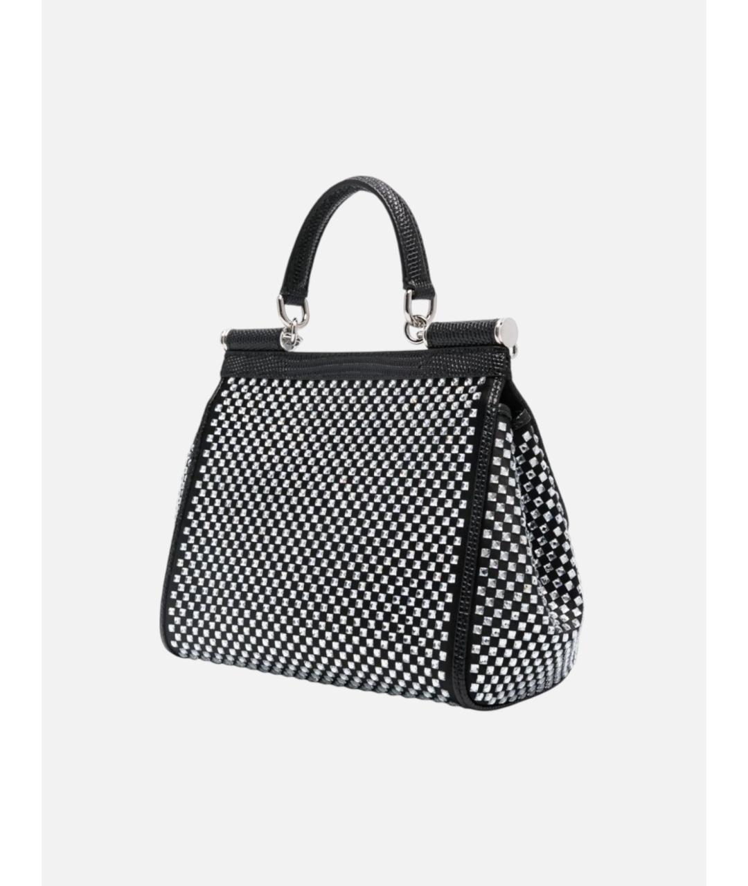 DOLCE&GABBANA Черная тканевая сумка тоут, фото 2