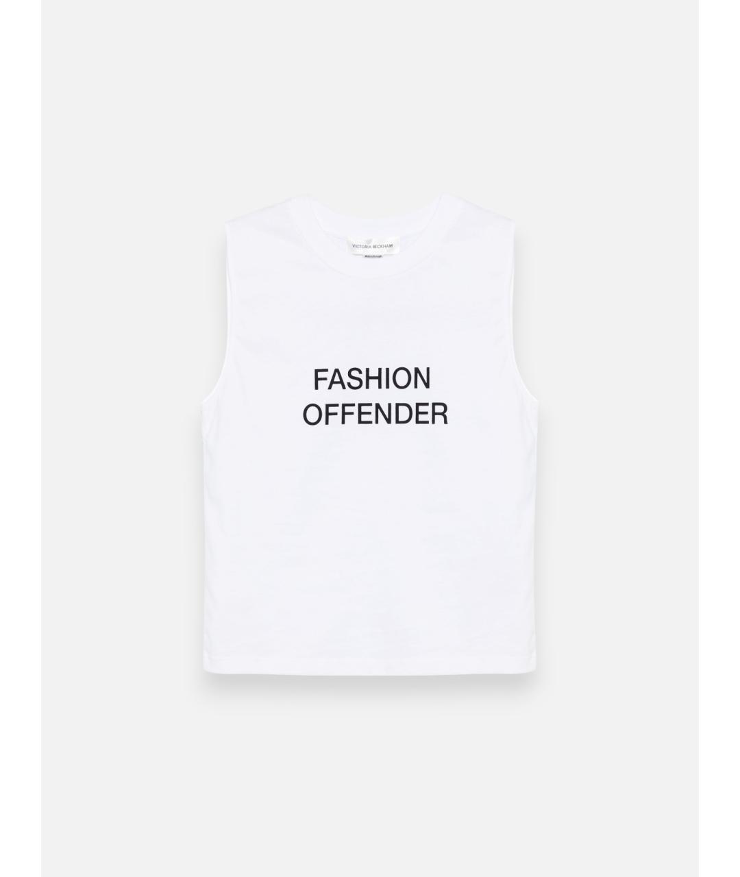 VICTORIA BECKHAM Белая хлопковая майка, фото 6
