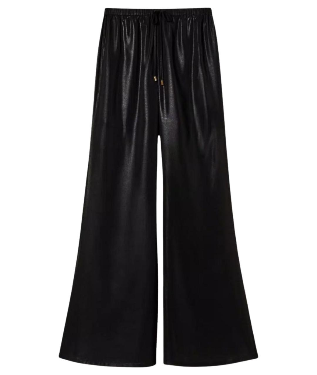 TWIN-SET Черные полиэстеровые брюки широкие, фото 1