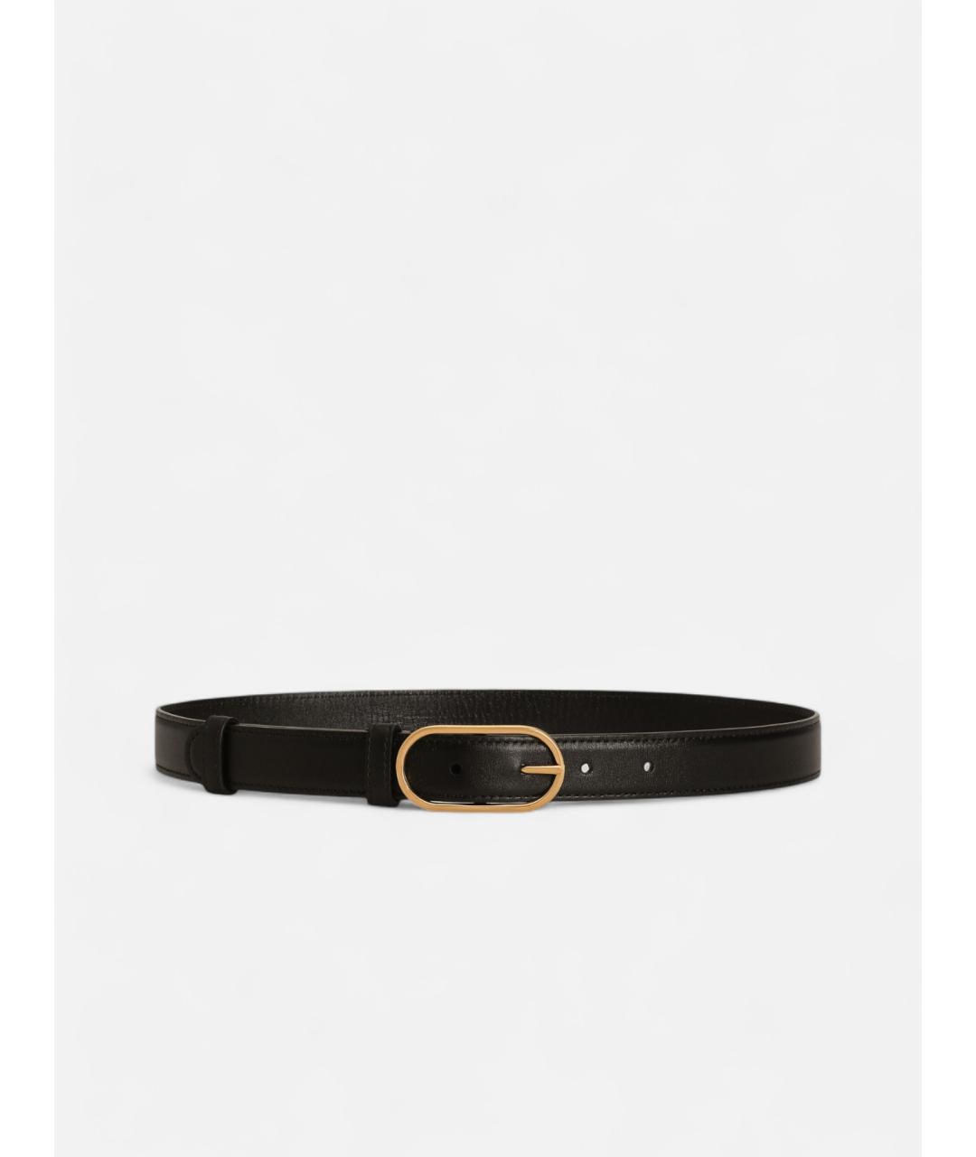 DOLCE&GABBANA Черный кожаный ремень, фото 4