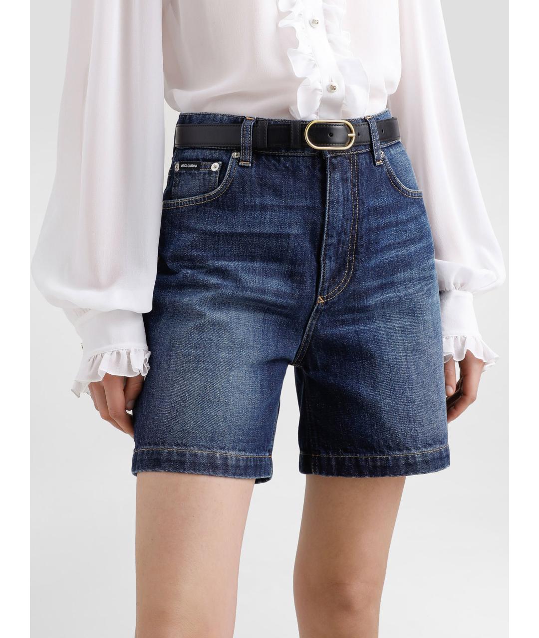 DOLCE&GABBANA Черный кожаный ремень, фото 2