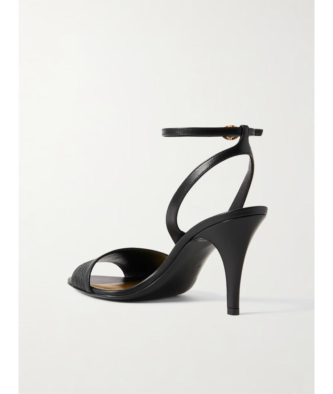 VALENTINO Черные кожаные босоножки, фото 3