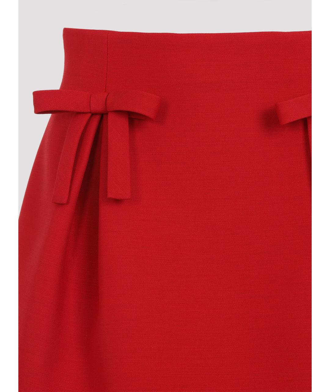 VALENTINO Красная шерстяная юбка мини, фото 2