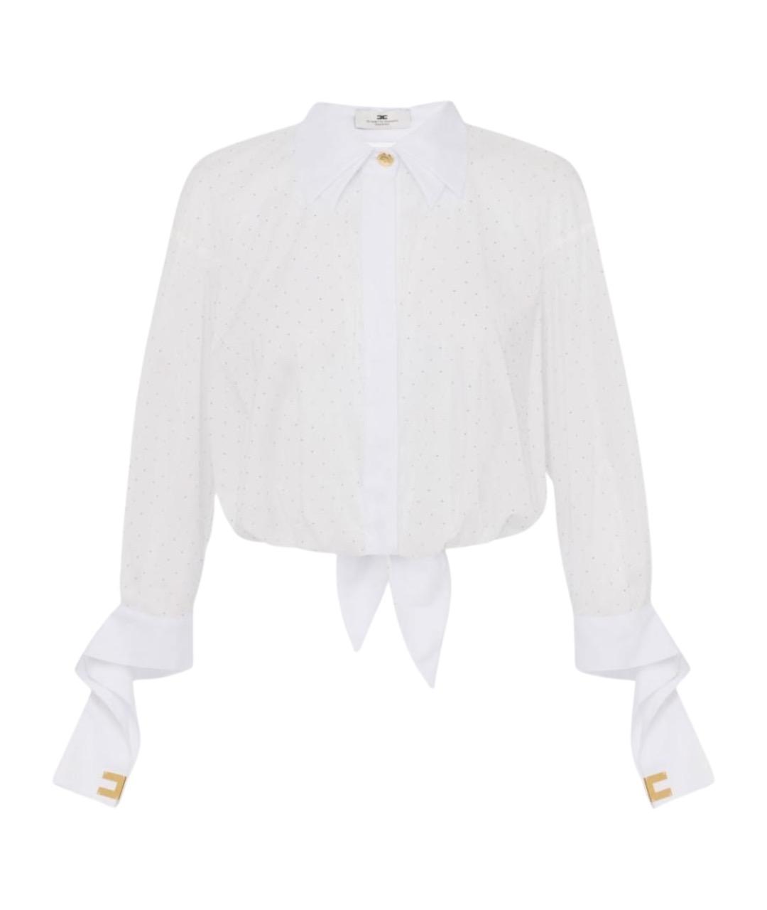 ELISABETTA FRANCHI Белая хлопковая рубашка, фото 1