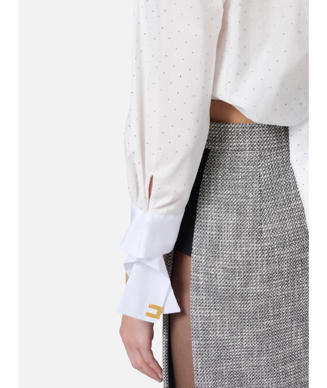 ELISABETTA FRANCHI Белая хлопковая рубашка, фото 4