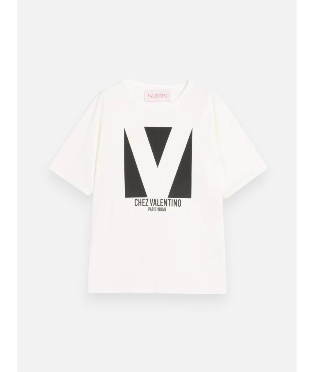 VALENTINO Белая хлопковая футболка, фото 4