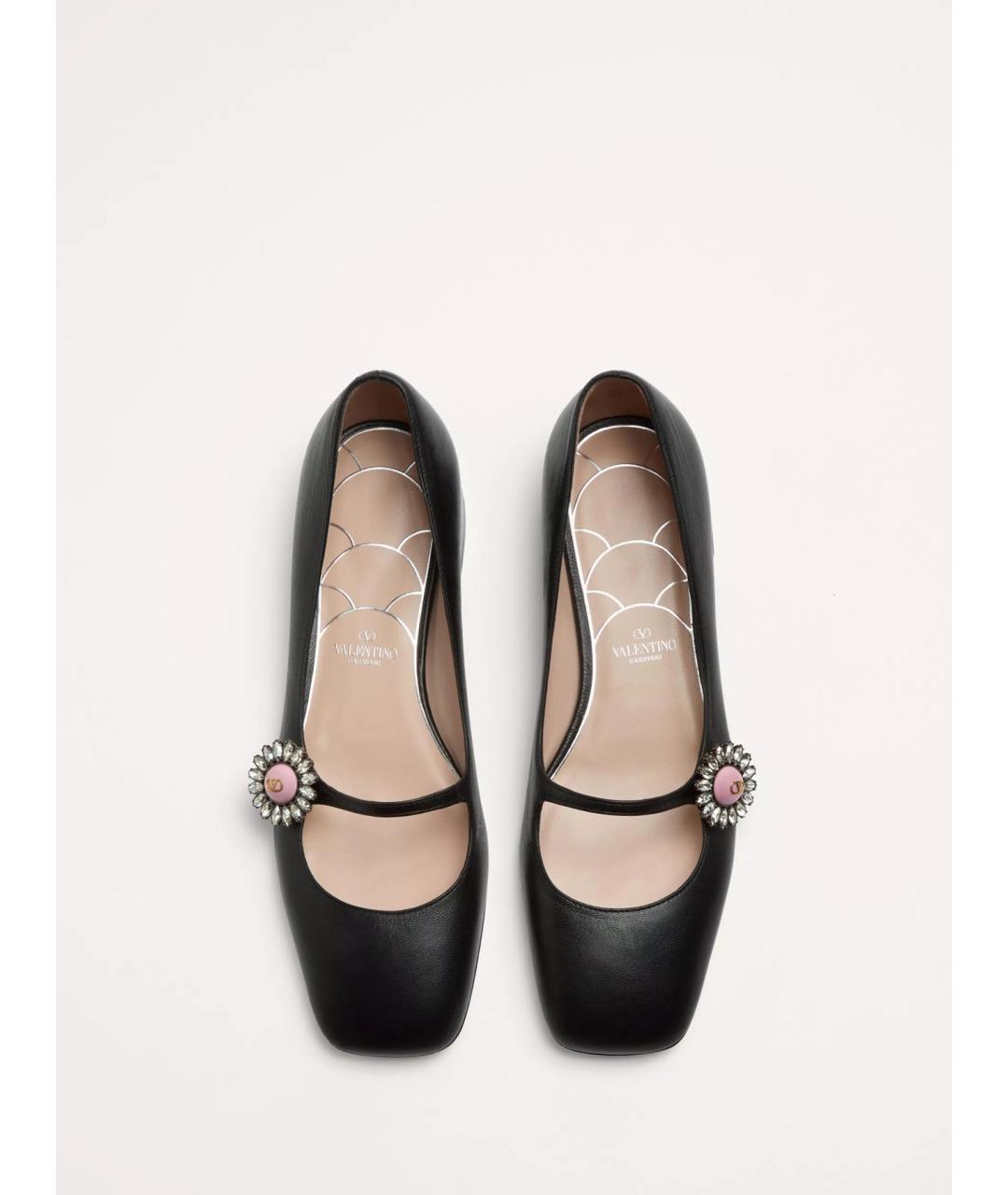 VALENTINO Черные кожаные балетки, фото 3