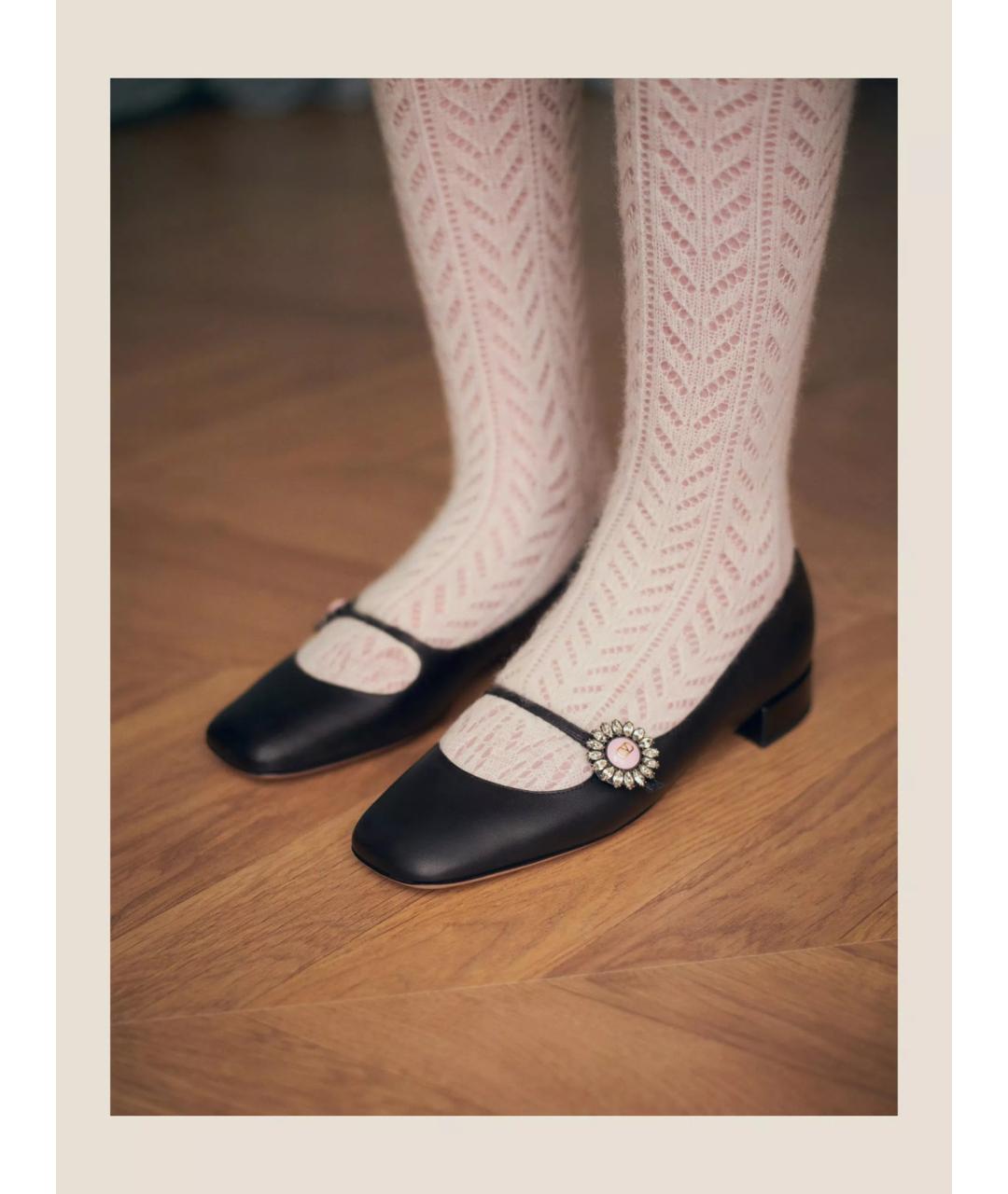 VALENTINO Черные кожаные балетки, фото 4
