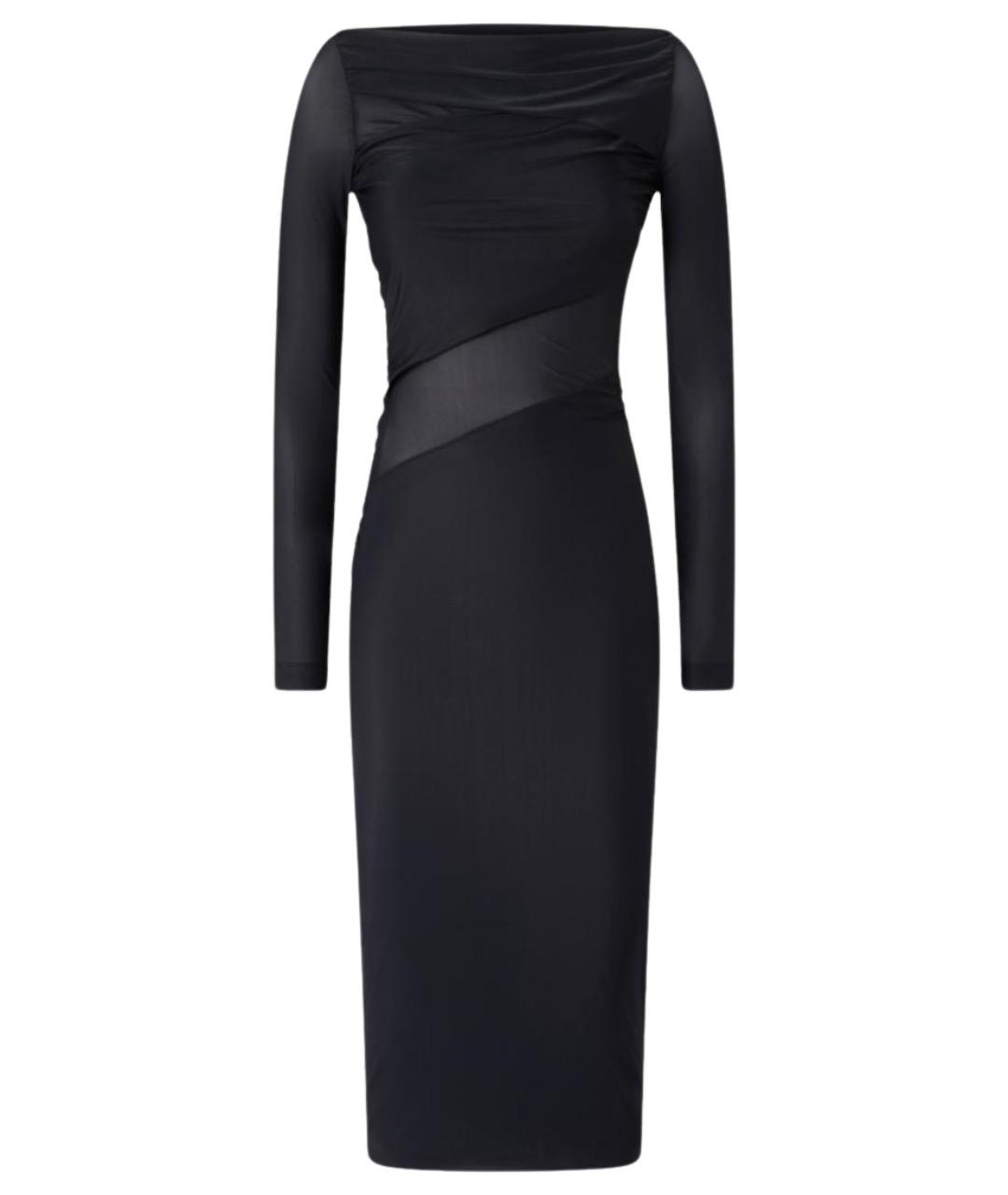 PINKO Черное полиамидовое коктейльное платье, фото 1