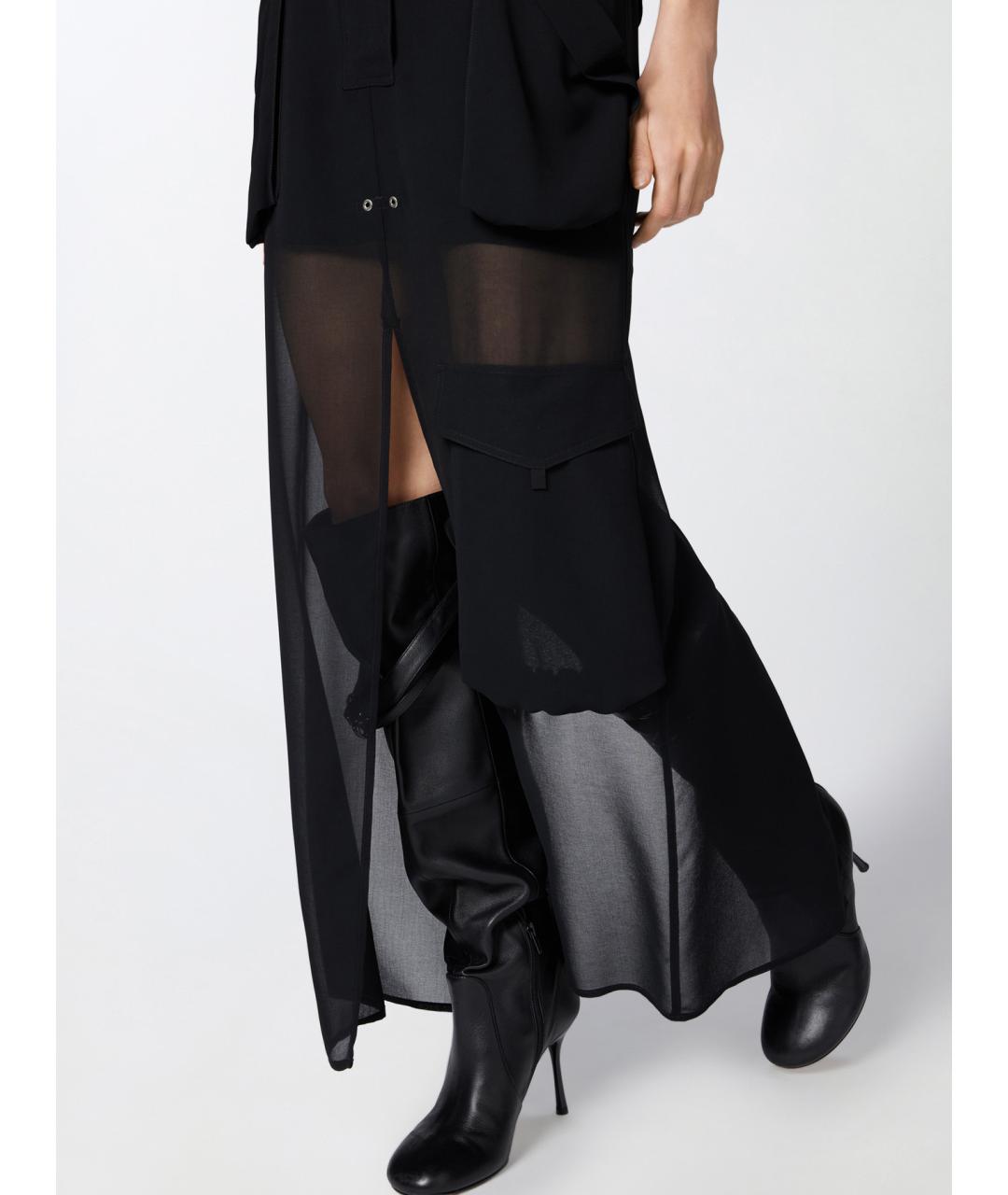PINKO Черная полиэстеровая юбка миди, фото 5