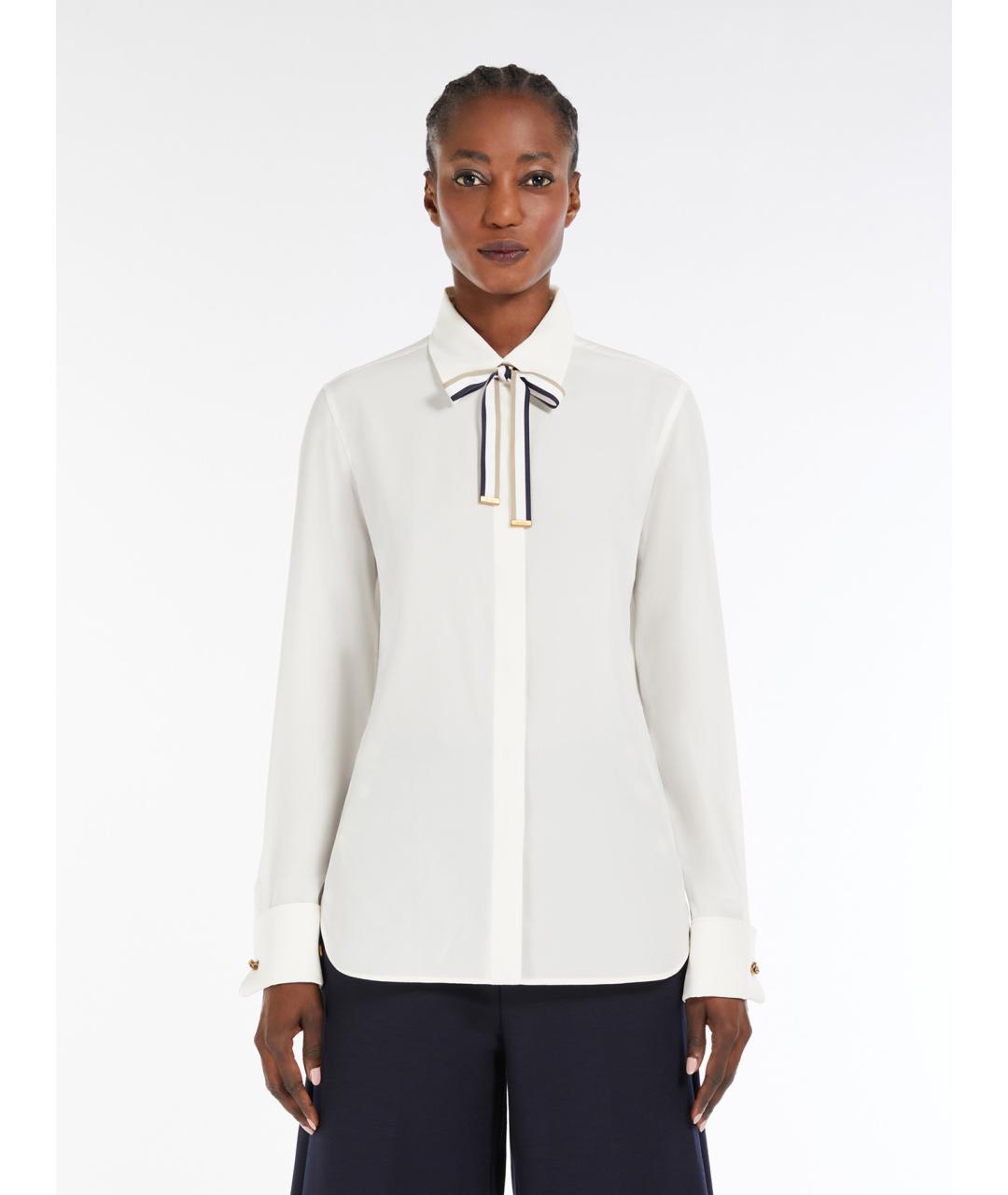 MAX MARA Белая шелковая рубашка, фото 2