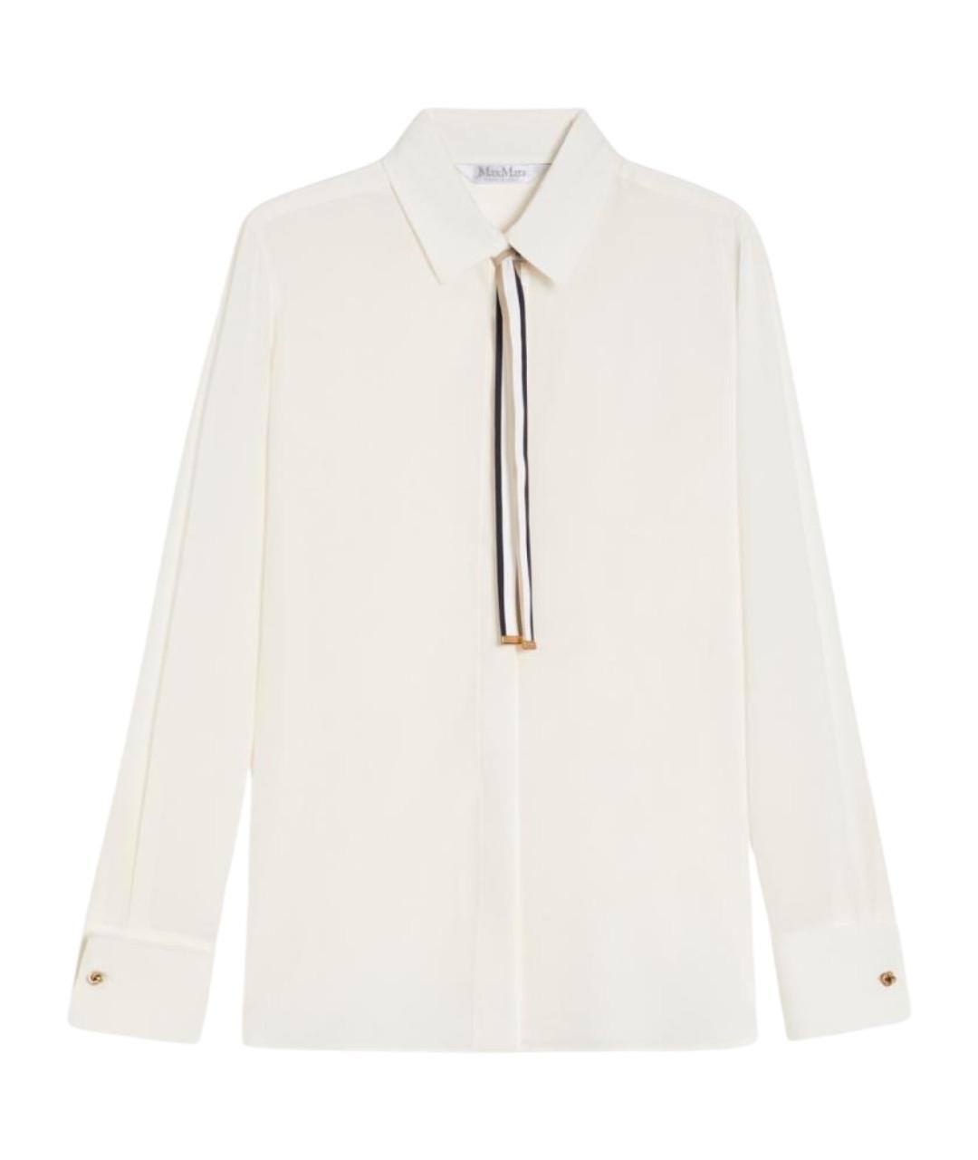 MAX MARA Белая шелковая рубашка, фото 1