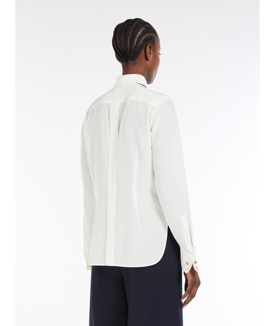 MAX MARA Белая шелковая рубашка, фото 3