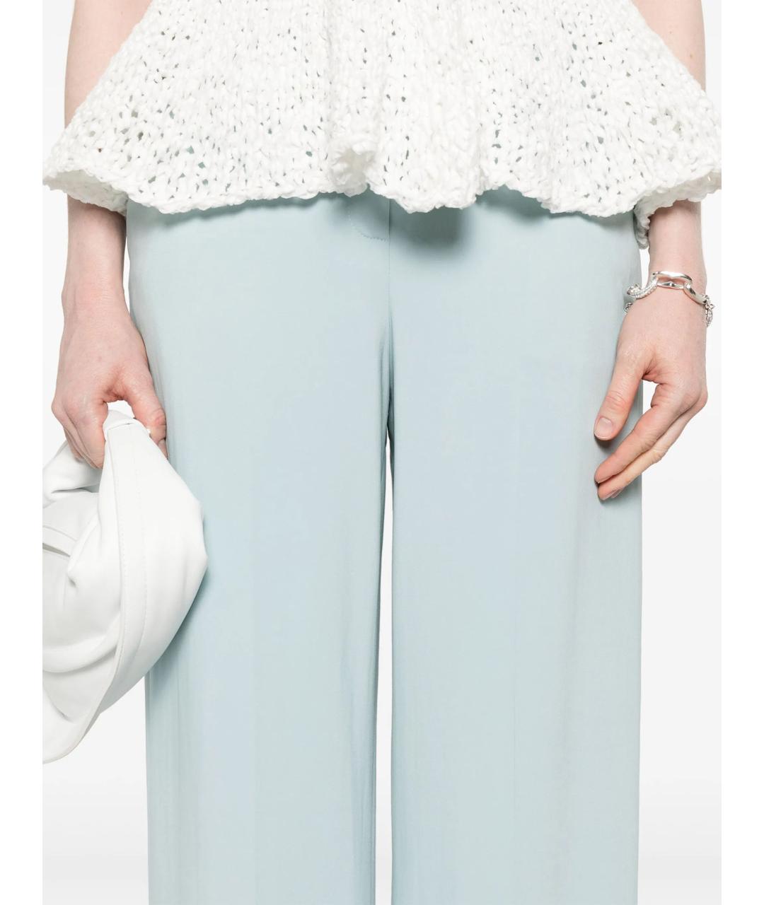 PINKO Голубые вискозные брюки широкие, фото 5