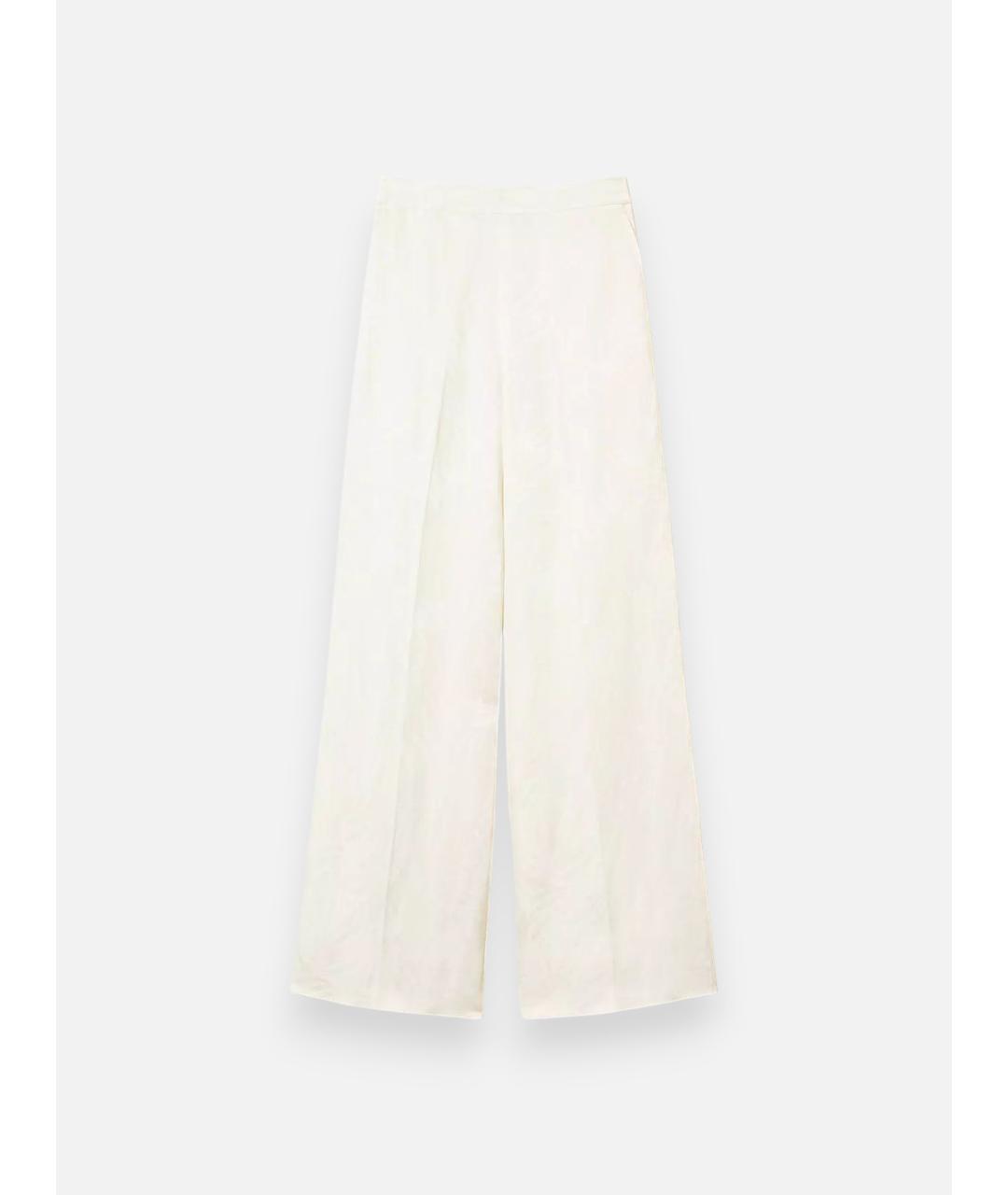 TWIN-SET Белые вискозные брюки широкие, фото 6