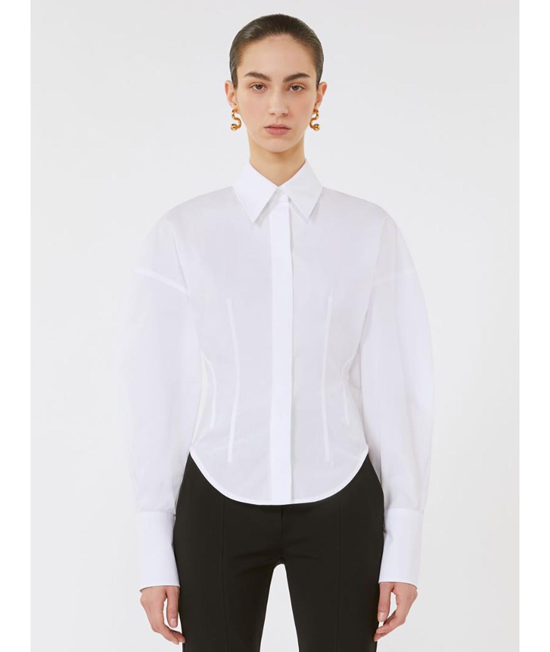 SPORTMAX Белая хлопковая рубашка, фото 2