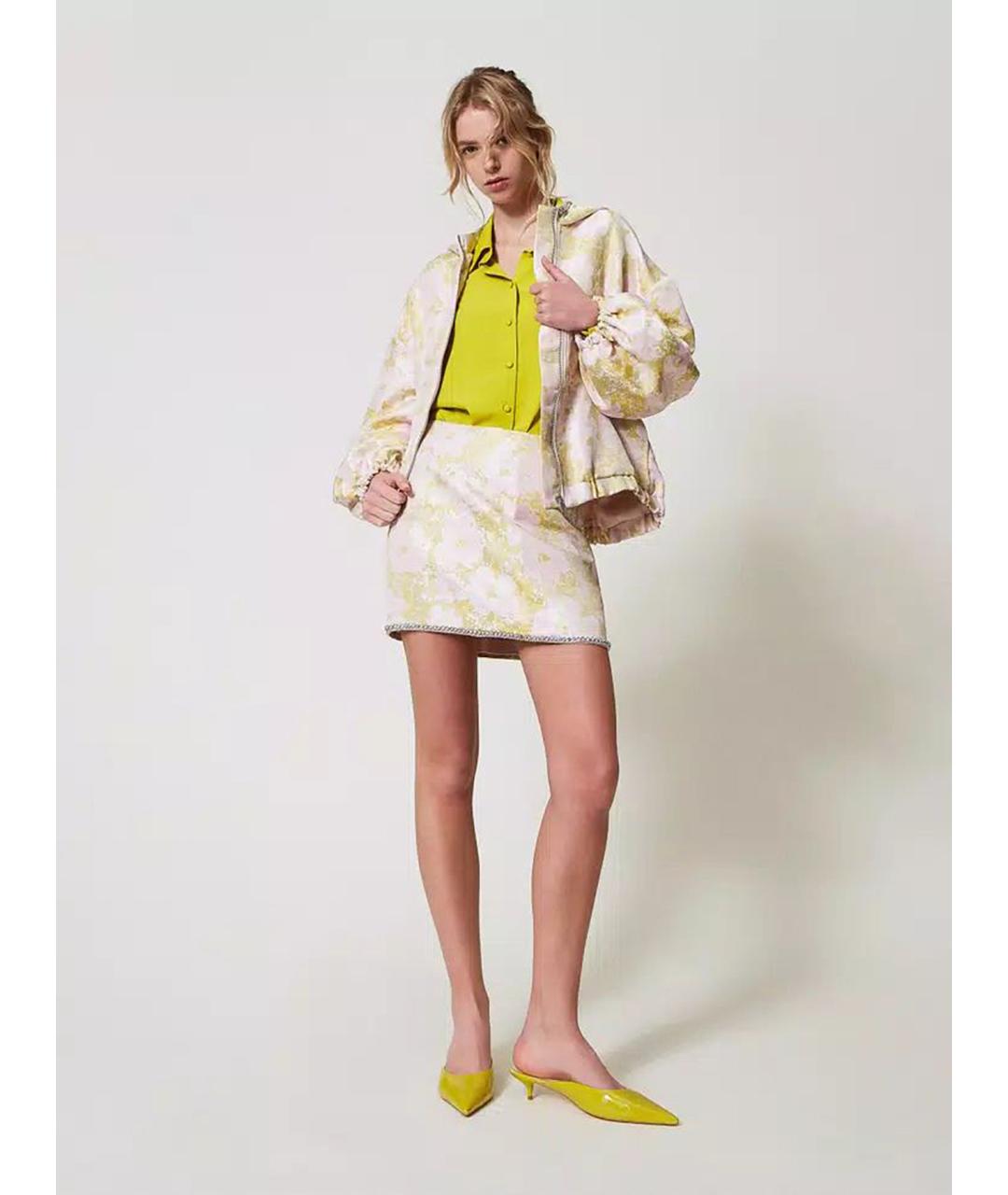 TWIN-SET Желтая полиэстеровая рубашка, фото 2