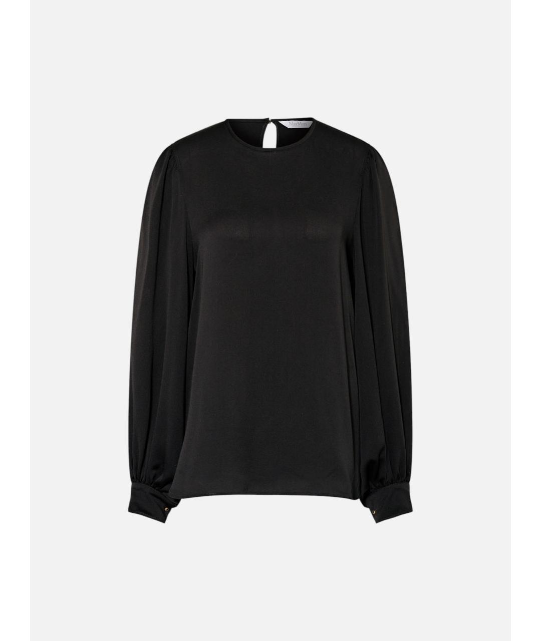 MAX MARA Черная шелковая блузы, фото 5