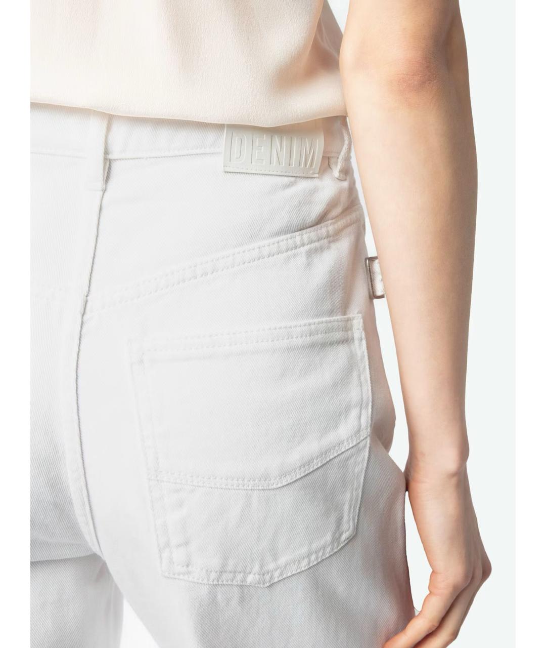 ZADIG & VOLTAIRE Белые хлопковые прямые джинсы, фото 6