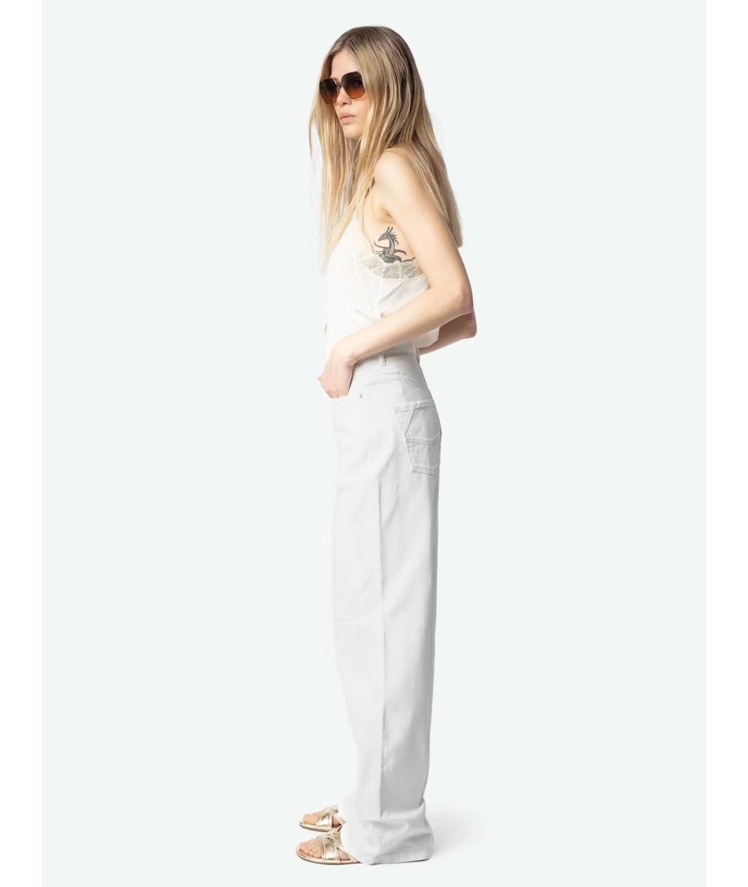ZADIG & VOLTAIRE Белые хлопковые прямые джинсы, фото 5