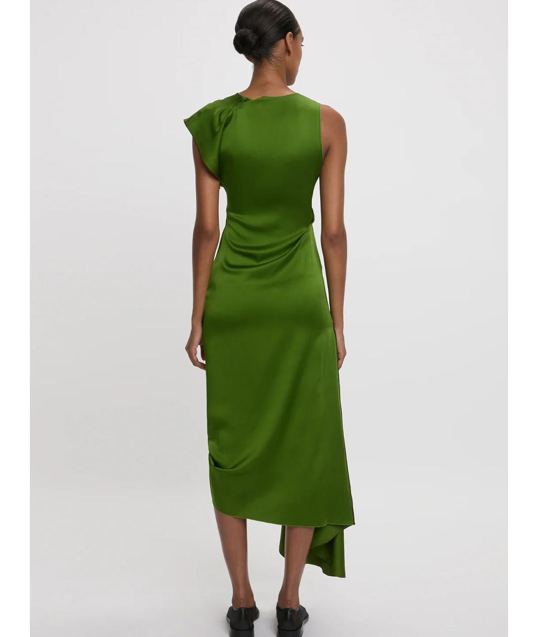 VICTORIA BECKHAM Зеленые ацетатное коктейльное платье, фото 4