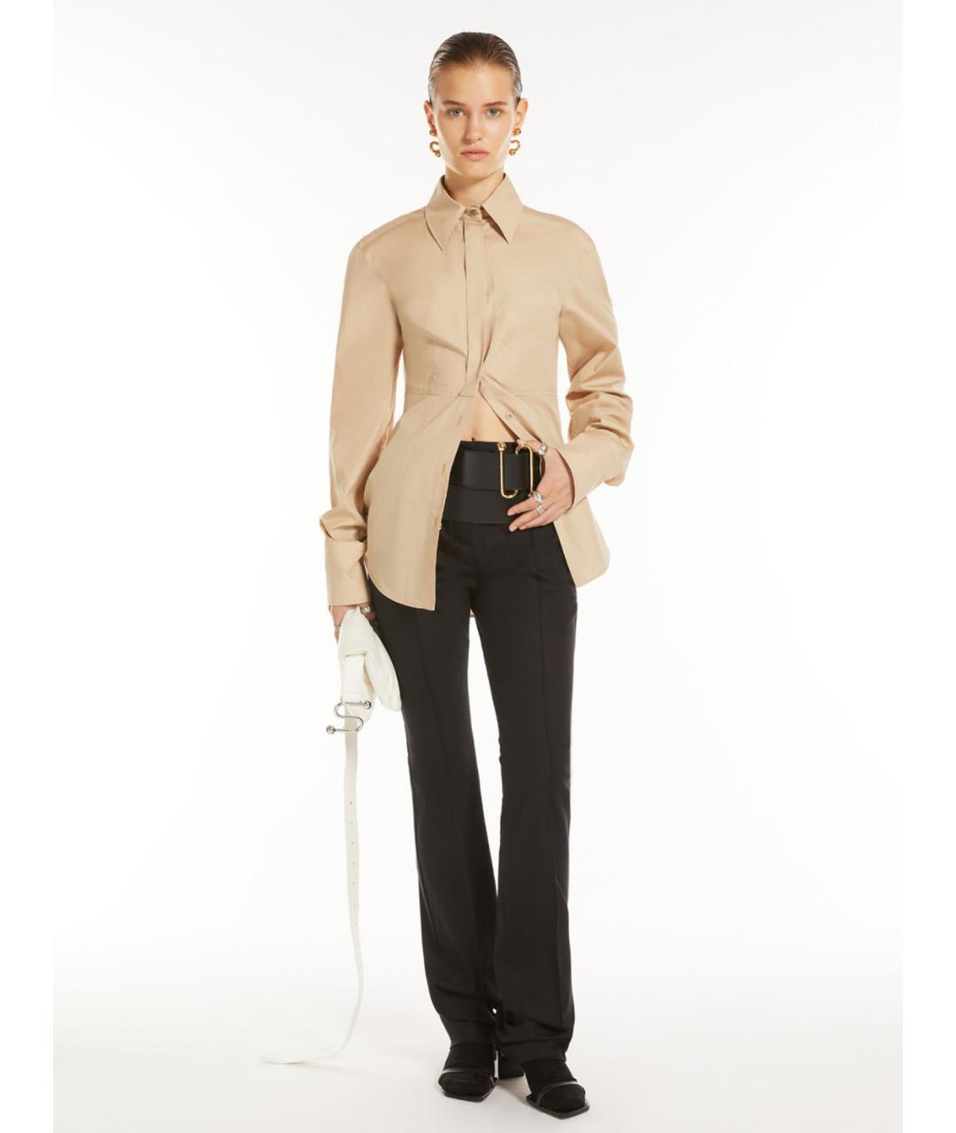 SPORTMAX Бежевая хлопковая рубашка, фото 2