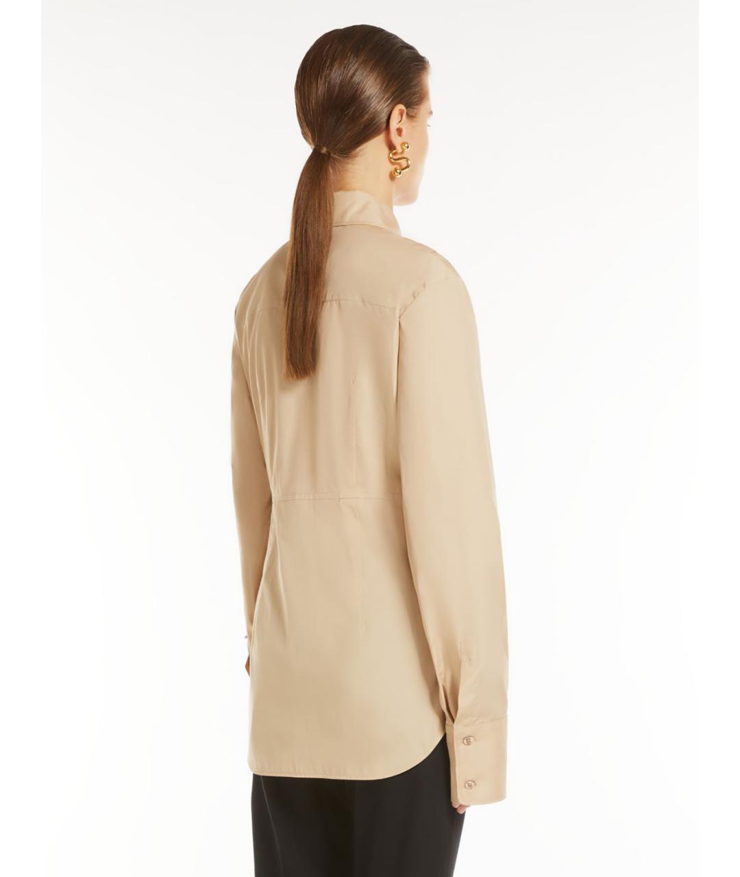 SPORTMAX Бежевая хлопковая рубашка, фото 3