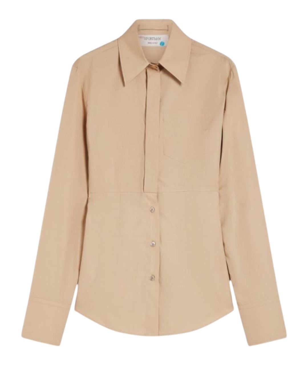 SPORTMAX Бежевая хлопковая рубашка, фото 1