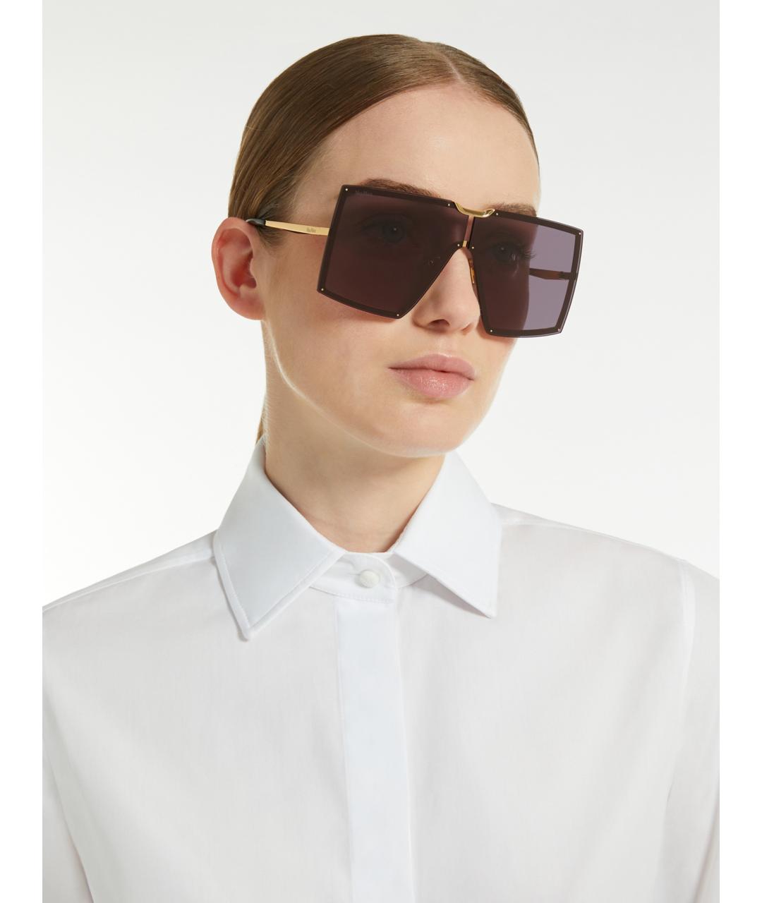 MAX MARA Черные металлические солнцезащитные очки, фото 2