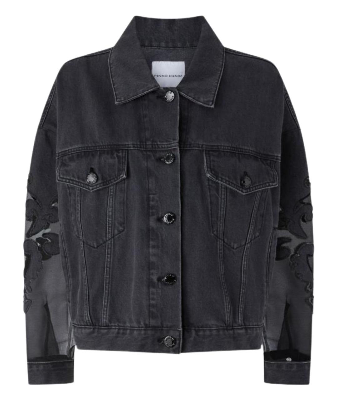 PINKO Черная хлопковая куртка, фото 1