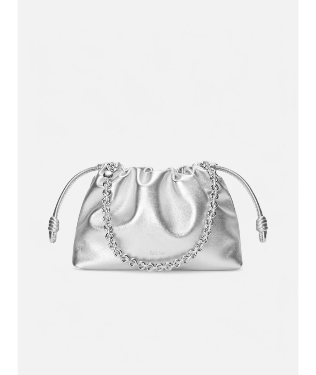 LOEWE Серебряная кожаная сумка через плечо, фото 5