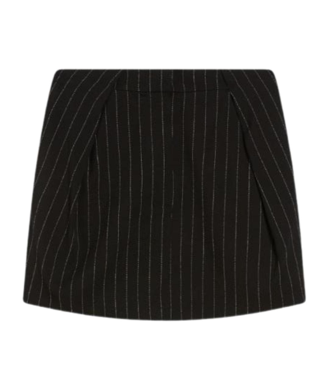 SPORTMAX Черная вискозная юбка мини, фото 1