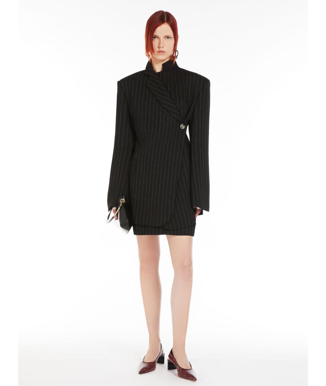 SPORTMAX Черная вискозная юбка мини, фото 4